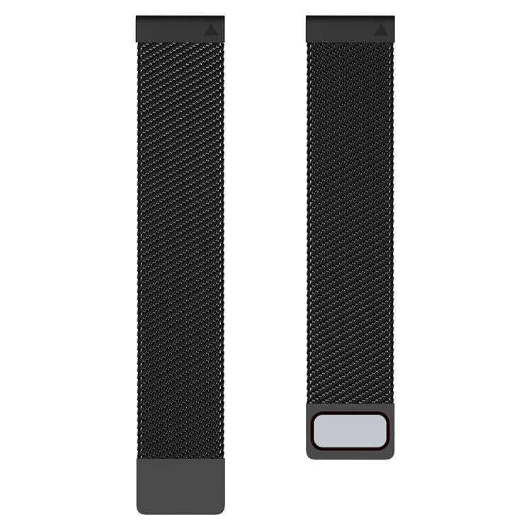 For Garmin Watch 22mm Milanese Dual Section Magnetic Metal Watch Band(Black) by bashfashion