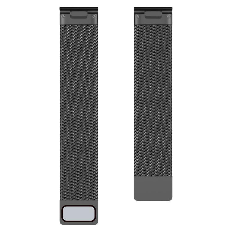 For Garmin Watch 22mm Milanese Dual Section Magnetic Metal Watch Band(Titanium Gray) by bashfashion
