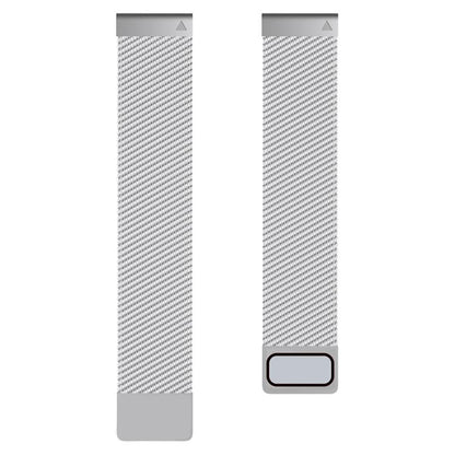 For Garmin Watch 22mm Milanese Dual Section Magnetic Metal Watch Band(Silver) by bashfashion