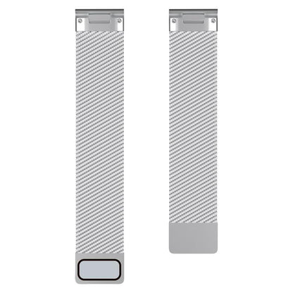 For Garmin Watch 26mm Milanese Dual Section Magnetic Metal Watch Band(Silver) by bashfashion