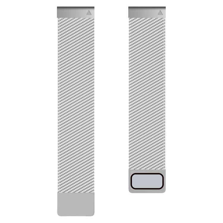 For Garmin Watch 26mm Milanese Dual Section Magnetic Metal Watch Band(Silver) by bashfashion