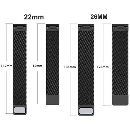 For Garmin Watch 26mm Milanese Dual Section Magnetic Metal Watch Band(Silver) by bashfashion
