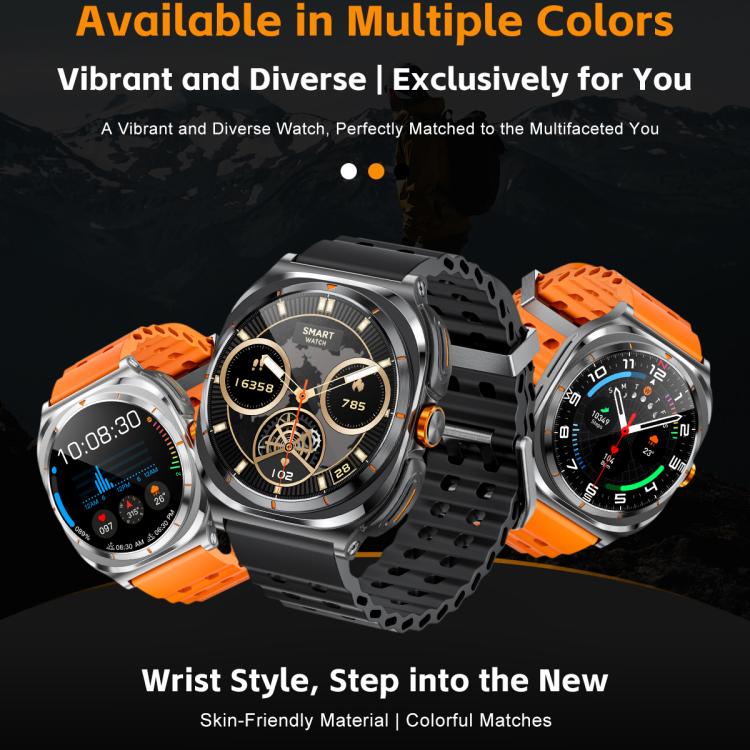 GT98 1.53 inch 2 in 1 Bluetooth Headphone IP67 Waterproof Smart Watch Supports Blood Oxygen Monitoring(Silver Orange) by bashfashion