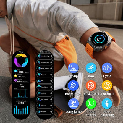 GT98 1.53 inch 2 in 1 Bluetooth Headphone IP67 Waterproof Smart Watch Supports Blood Oxygen Monitoring(Silver Orange) by bashfashion