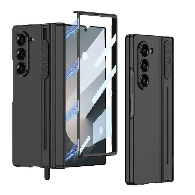 For Samsung Galaxy Z Fold6 GKK Integrated Magnetic Folding Hinge Adjust Gear Phone Case with Pen Slots(Black) by GKK