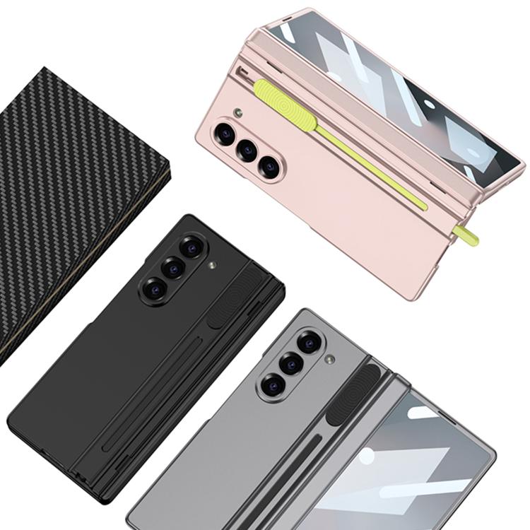 For Samsung Galaxy Z Fold6 GKK Integrated Magnetic Folding Hinge Adjust Gear Phone Case with Pen Slots(Black) by GKK