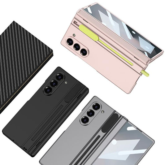 For Samsung Galaxy Z Fold6 GKK Integrated Magnetic Folding Hinge Adjust Gear Phone Case with Pen Slots(Black) by GKK
