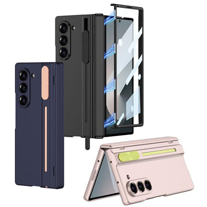 For Samsung Galaxy Z Fold6 GKK Integrated Magnetic Folding Hinge Adjust Gear Phone Case with Pen Slots(Black) by GKK