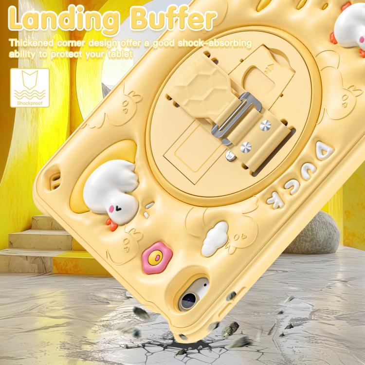 For iPad 2025 / 2022 Duck Rotation Kickstand Silicone Hybrid PC Tablet Case(Yellow) by bashfashion