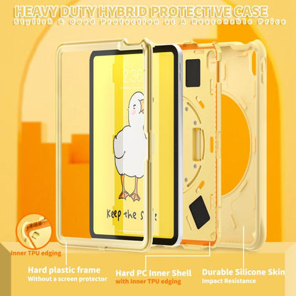 For iPad 2025 / 2022 Duck Rotation Kickstand Silicone Hybrid PC Tablet Case(Yellow) by bashfashion