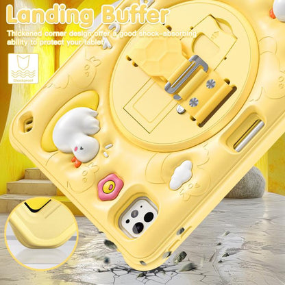 For iPad Pro 11 2025 / 2024 Duck Rotation Kickstand Silicone Hybrid PC Tablet Case(Yellow) by bashfashion