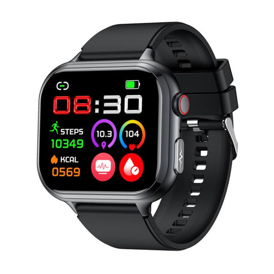 TK17 1.91 inch Horizontal Screen Silicone Strap Smart Watch Supports ECG Electrocardiogram(Black) by bashfashion