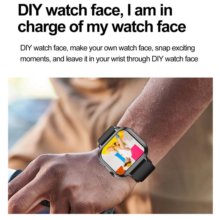 TK17 1.91 inch Horizontal Screen Silicone Strap Smart Watch Supports ECG Electrocardiogram(Black) by bashfashion