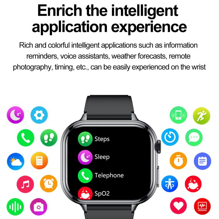 TK17 1.91 inch Horizontal Screen Silicone Strap Smart Watch Supports ECG Electrocardiogram(Blue) by bashfashion