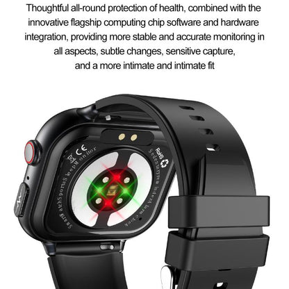 TK17 1.91 inch Horizontal Screen Leather Strap Smart Watch Supports ECG Electrocardiogram(Black) by bashfashion