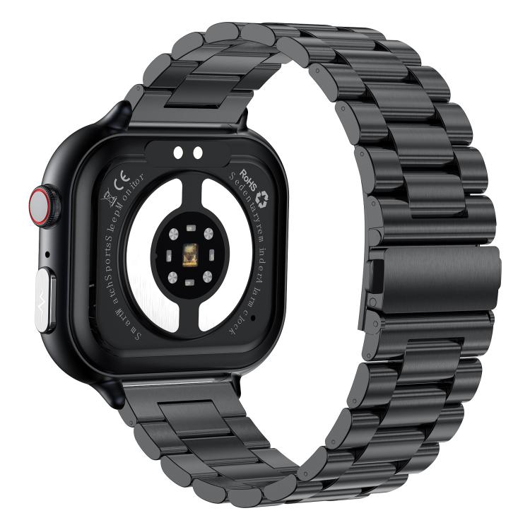 TK17 1.91 inch Horizontal Screen Steel Strap Smart Watch Supports ECG Electrocardiogram(Black) by bashfashion