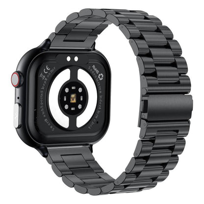 TK17 1.91 inch Horizontal Screen Steel Strap Smart Watch Supports ECG Electrocardiogram(Black) by bashfashion