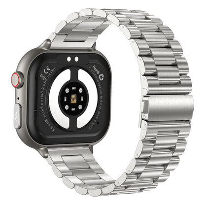 TK17 1.91 inch Horizontal Screen Steel Strap Smart Watch Supports ECG Electrocardiogram(Silver) by bashfashion