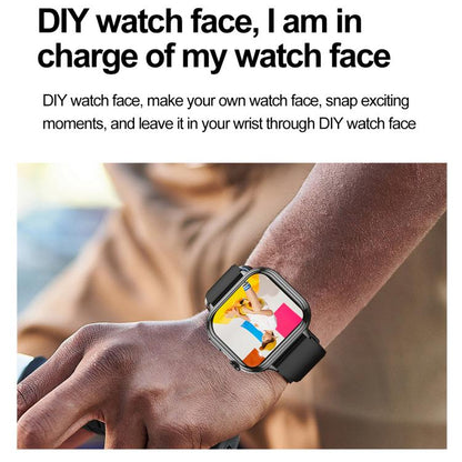 TK17 1.91 inch Horizontal Screen Steel Strap Smart Watch Supports ECG Electrocardiogram(Black) by bashfashion