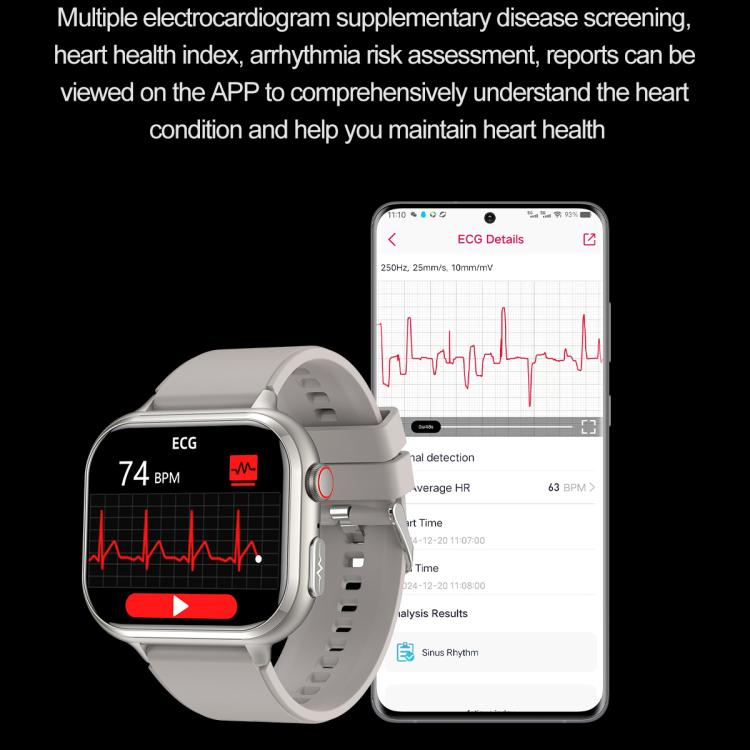 TK17 1.91 inch Horizontal Screen Steel Strap Smart Watch Supports ECG Electrocardiogram(Black) by bashfashion