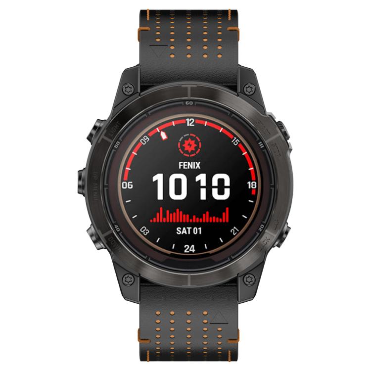 For Garmin Watch 26mm Dual Color Mesh Leather Quick Release Watch Band(Black Orange) by bashfashion