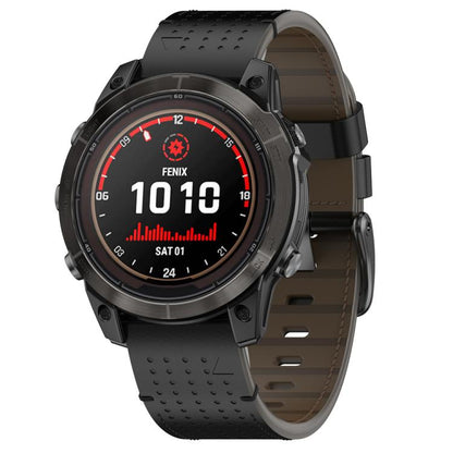 For Garmin Watch 22mm Dual Color Mesh Leather Quick Release Watch Band(Black) by bashfashion