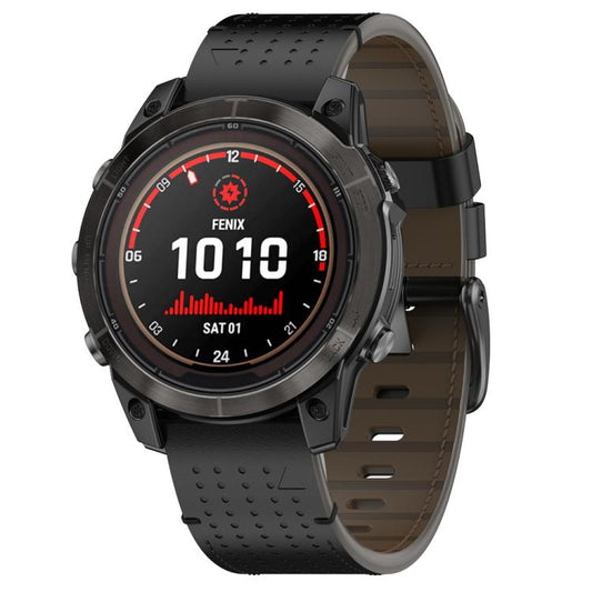 For Garmin Watch 22mm Dual Color Mesh Leather Quick Release Watch Band(Black) by bashfashion