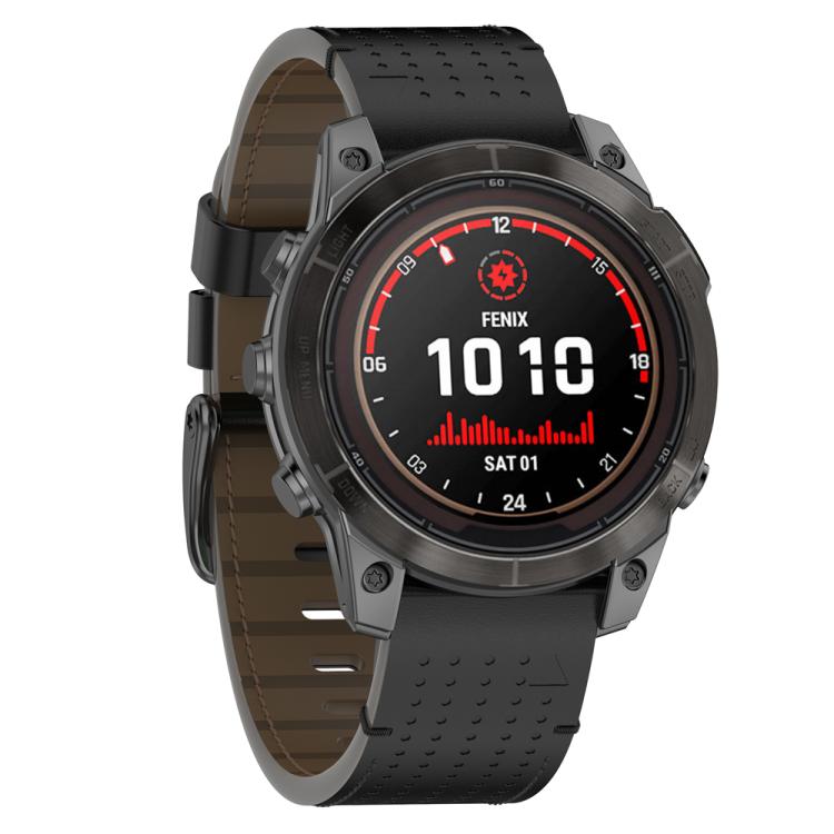 For Garmin Watch 22mm Dual Color Mesh Leather Quick Release Watch Band(Black) by bashfashion