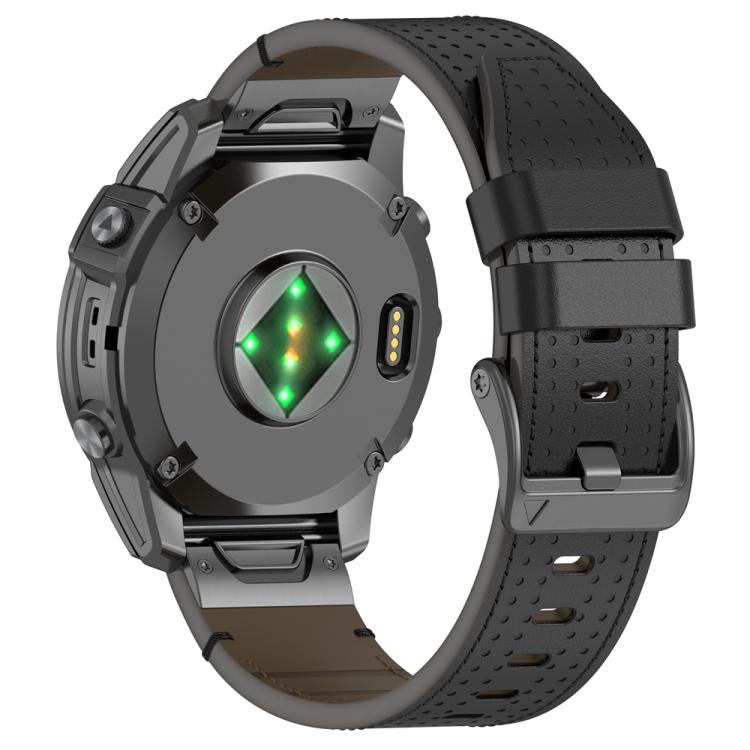 For Garmin Watch 22mm Dual Color Mesh Leather Quick Release Watch Band(Black) by bashfashion