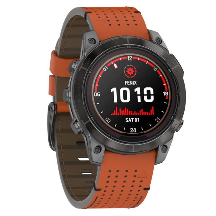 For Garmin Watch 22mm Dual Color Mesh Leather Quick Release Watch Band(Brown Black) by bashfashion