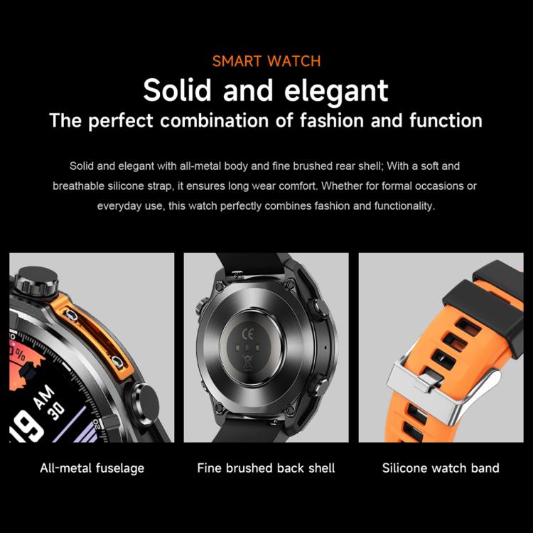 HD300 1.43 inch AMOLED Screen Silicone Strap Sports Smart Watch Supports Blood Oxygen Detection(Orange) by bashfashion