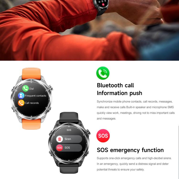 HD300 1.43 inch AMOLED Screen Silicone Strap Sports Smart Watch Supports Blood Oxygen Detection(Black) by bashfashion