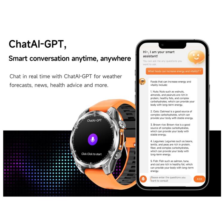 HD300 1.43 inch AMOLED Screen Silicone Strap Sports Smart Watch Supports Blood Oxygen Detection(Orange) by bashfashion