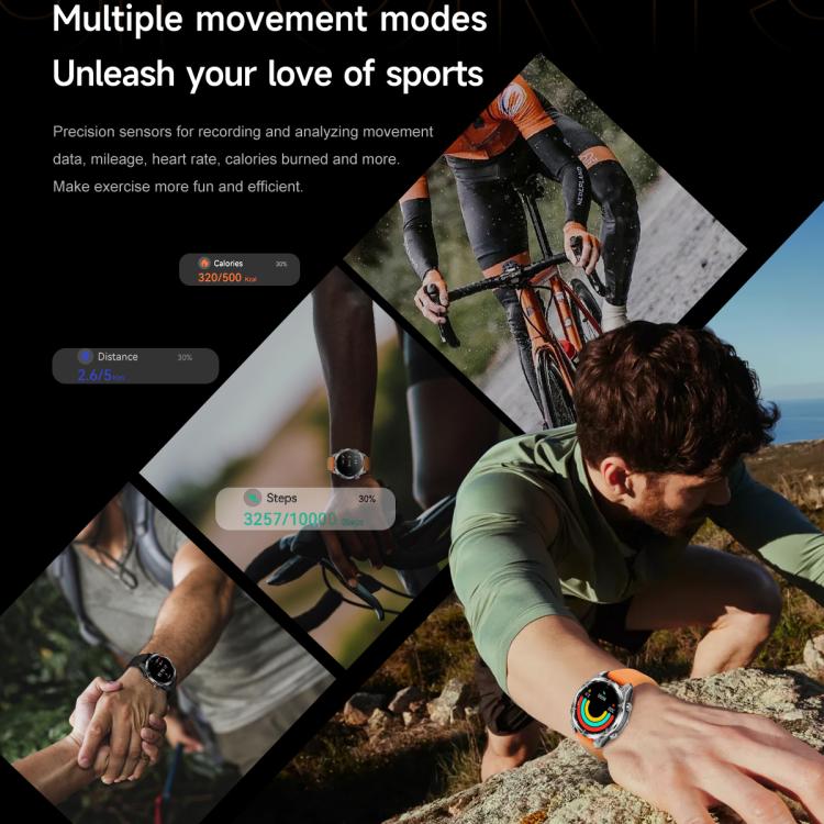 HD300 1.43 inch AMOLED Screen Silicone Strap Sports Smart Watch Supports Blood Oxygen Detection(Orange) by bashfashion