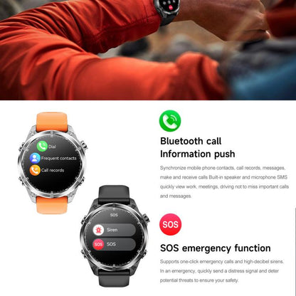 HD300 1.43 inch AMOLED Screen Dual Straps Sports Smart Watch Supports Blood Oxygen Detection(Black Silicone Strap + Black Steel Strap) by bashfashion