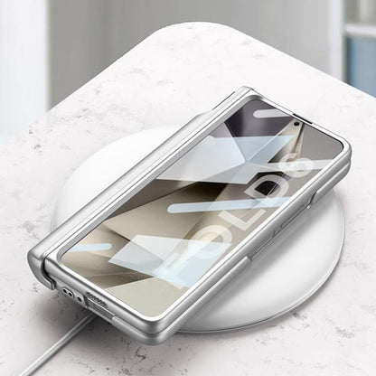 For Samsung Galaxy Z Fold6 GKK Integrated Magnetic Folding Hinge Phone Case with Wrist Strap & Pen Holder(Carbon Fiber) by GKK