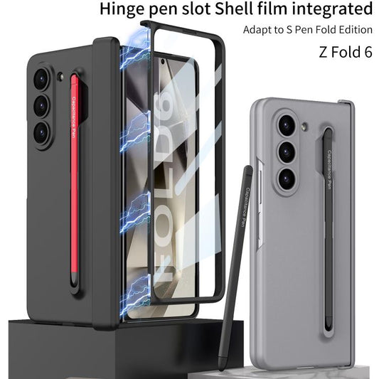 For Samsung Galaxy Z Fold6 GKK Magnetic Integrated Phone Case with Pen Slots, Include Pen(Mountain Gray) by GKK