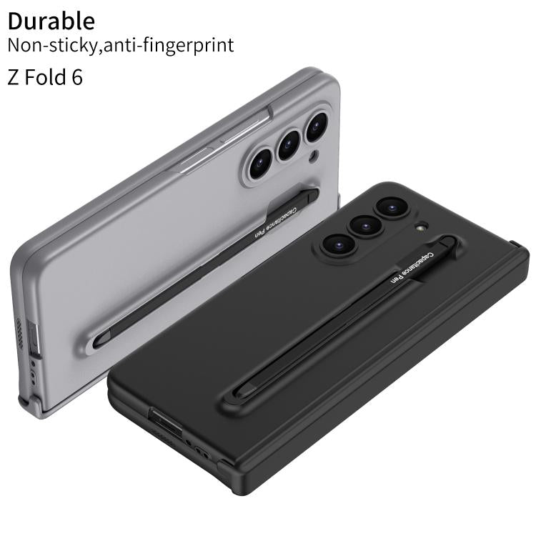For Samsung Galaxy Z Fold6 GKK Magnetic Integrated Phone Case with Pen Slots, Include Pen(Mountain Gray) by GKK