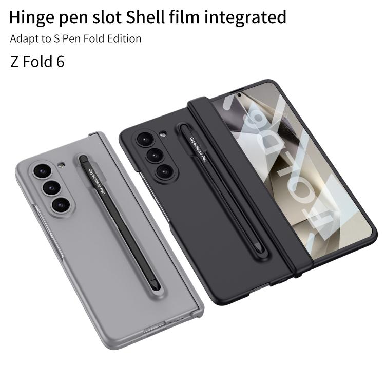 For Samsung Galaxy Z Fold6 GKK Magnetic Integrated Phone Case with Pen Slots, Include Pen(Mountain Gray) by GKK
