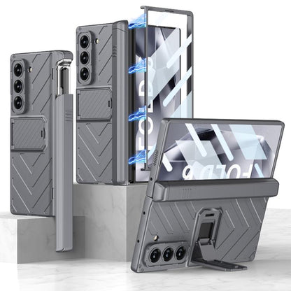 For Samsung Galaxy Z Fold6 GKK Integrated Magnetic Armor Flip Phone Case With Pen Box(Mountain Gray) by GKK