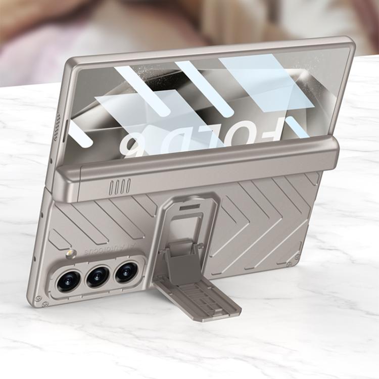 For Samsung Galaxy Z Fold6 GKK Integrated Magnetic Armor Flip Phone Case With Pen Box(Mountain Gray) by GKK