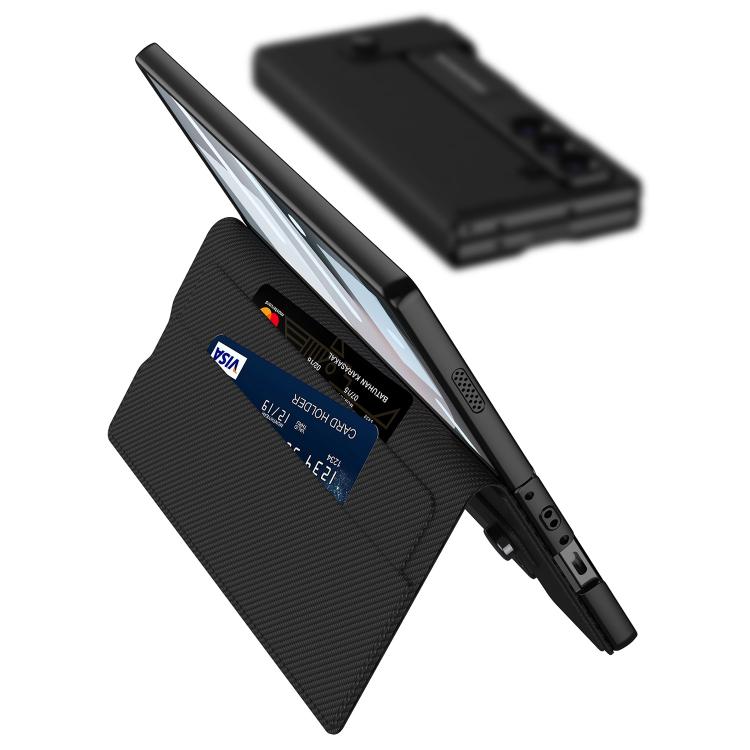 For Samsung Galaxy Z Fold6 GKK Integrated Flip Wallet Leather Phone Case with Pen Slots, Not Included Pen(Black) by GKK
