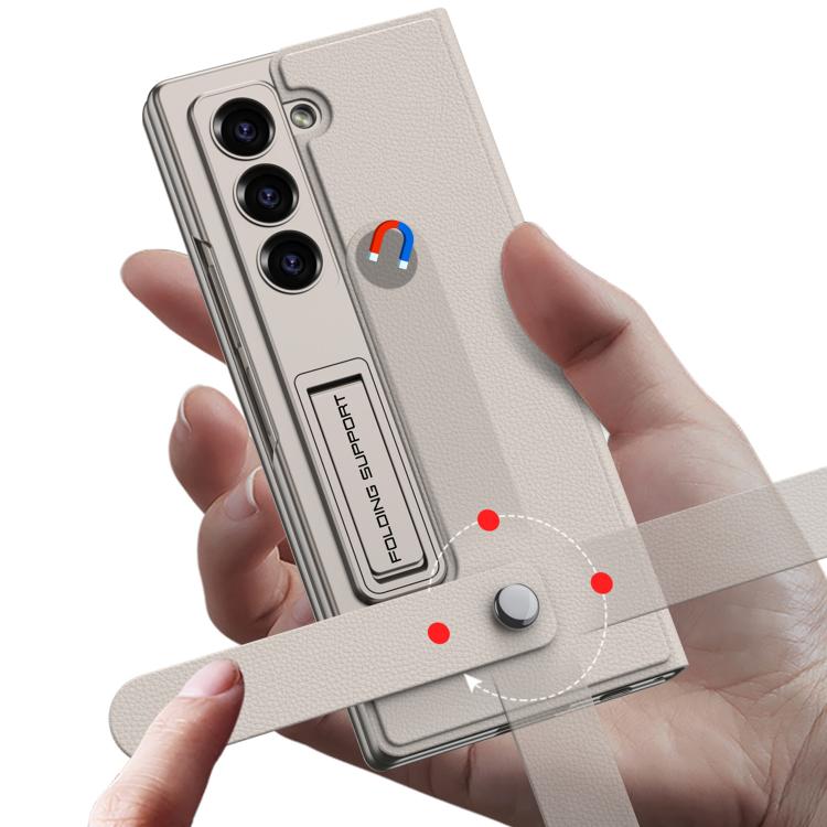 For Samsung Galaxy Z Fold6 GKK Integrated Flip Wallet Leather Phone Case with Pen Slots, Not Included Pen(Black) by GKK