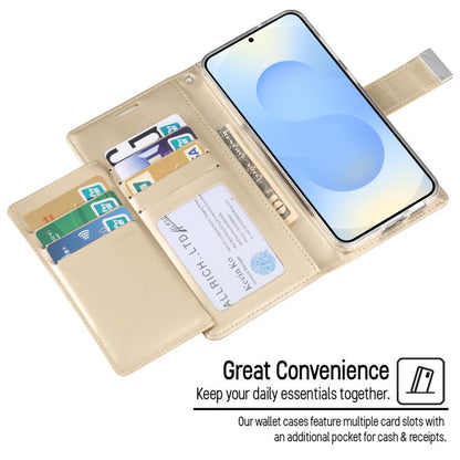 For Samsung Galaxy S25 5G GOOSPERY RICH DIARY Crazy Horse Texture Leather Phone Case(Blue) by GOOSPERY