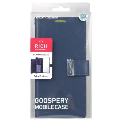 For Samsung Galaxy S25 Ultra 5G GOOSPERY RICH DIARY Crazy Horse Texture Leather Phone Case(Blue) by GOOSPERY