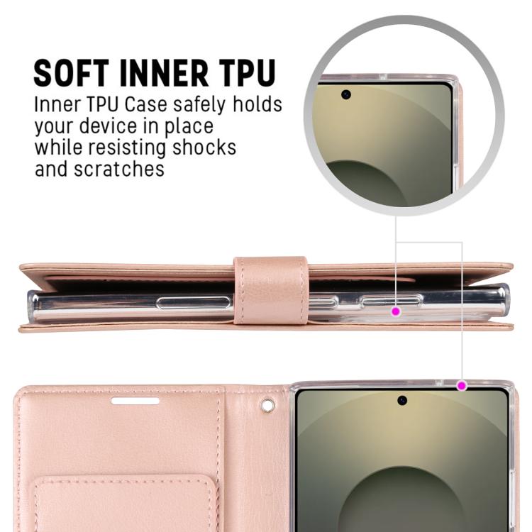 For Samsung Galaxy S25 Ultra 5G GOOSPERY RICH DIARY Crazy Horse Texture Leather Phone Case(Blue) by GOOSPERY