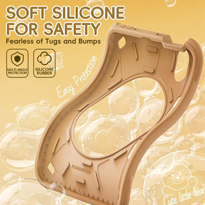 For iPad mini 2024 / mini 6 Bear Rotation Kickstand Silicone Hybrid PC Tablet Case(Brown) by bashfashion