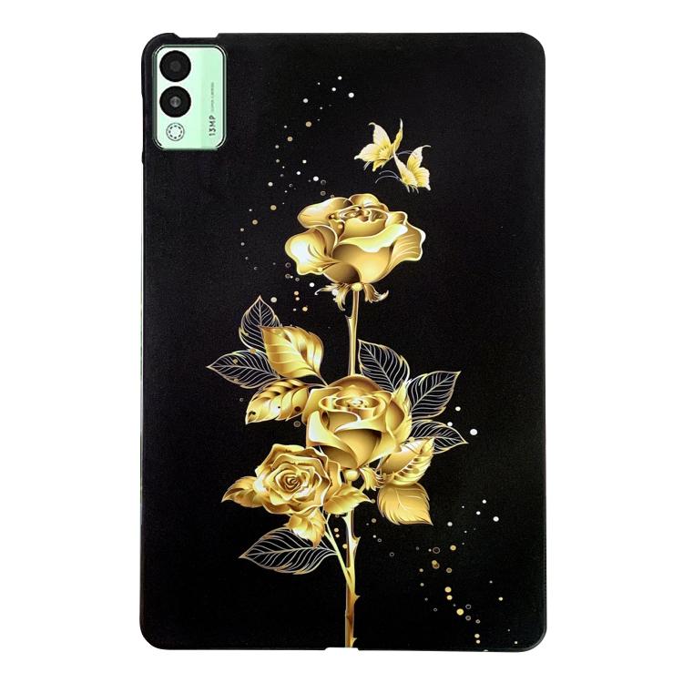 For Tecno Megapad 11 Color Painting Pattern Smart Tablet TPU Case(Golden Rose) by bashfashion