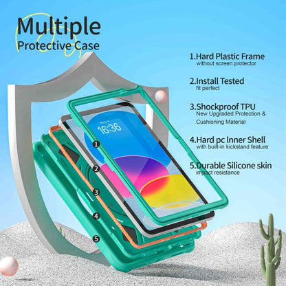 For iPad 2025 / 2022 Dragon Rotation Kickstand Silicone Hybrid PC Tablet Case(Green) by bashfashion