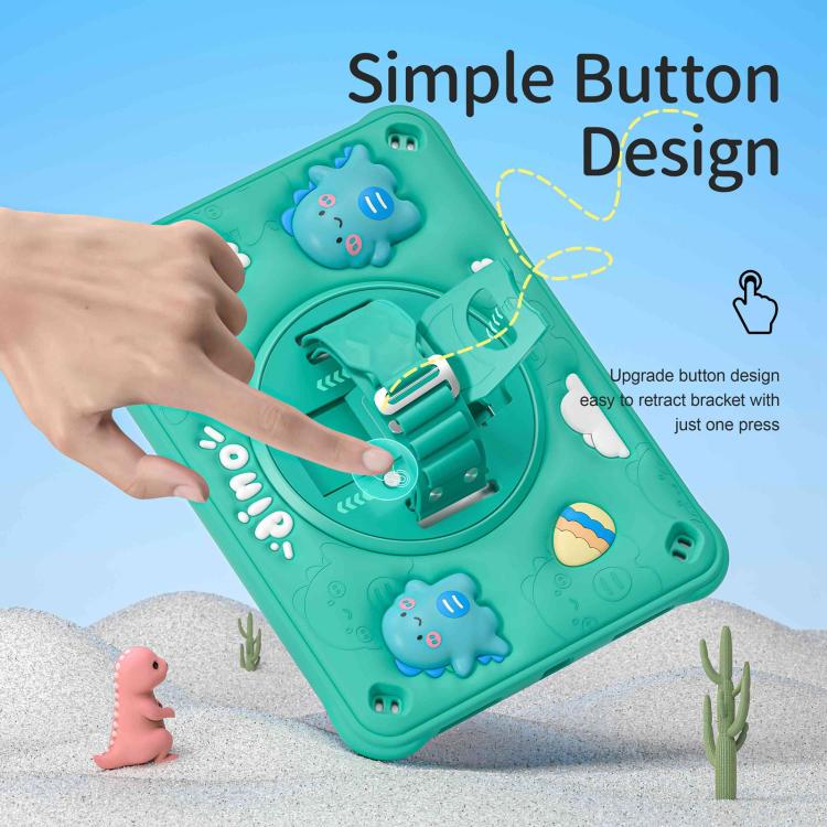 For iPad 2025 / 2022 Dragon Rotation Kickstand Silicone Hybrid PC Tablet Case(Green) by bashfashion